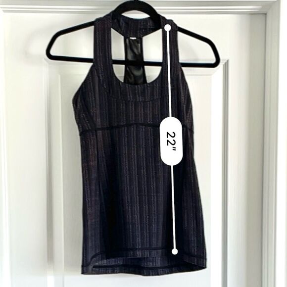 Lululemon Scoop Neck Tank Luon Light Ziggy Wee September Black / Black Size 6 - Picture 5 of 8